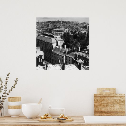 1859: Een uitzicht van Boston die naar het zuiden  Poster (Keuken)