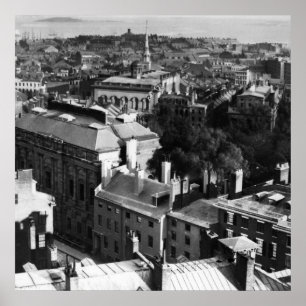 1859: Een uitzicht van Boston die naar het zuiden  Poster