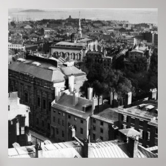 1859: Een uitzicht van Boston die naar het zuiden  Poster