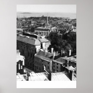 1859: Een uitzicht van Boston die naar het zuiden  Poster