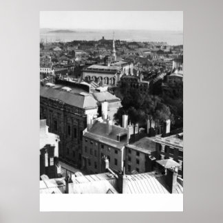 1859: Een uitzicht van Boston die naar het zuiden  Poster