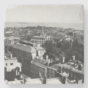 1859: Een uitzicht van Boston die naar het zuiden Stenen Onderzetter