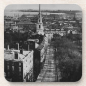 1859:  Een uitzicht van Boston uit het State House Bier Onderzetter (Voorkant)