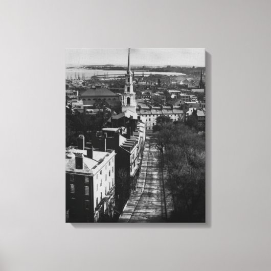 1859: Een uitzicht van Boston uit het State House Canvas Afdruk (Voorkant)
