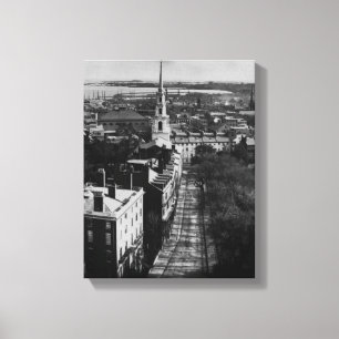 1859: Een uitzicht van Boston uit het State House Canvas Afdruk