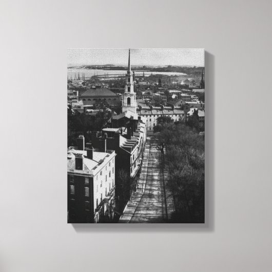 1859: Een uitzicht van Boston uit het State House Canvas Afdruk (Voorkant)