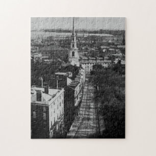1859: Een uitzicht van Boston uit het State House Legpuzzel