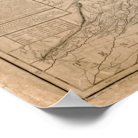 1859 Kaart van Virginia Poster (Hoek)