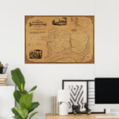 1859 Map Washington's Land in Mt. Vernon, Virginia Poster (Thuiskantoor)