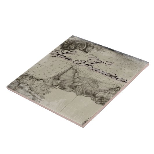 1859 San Francisco Bay Map Tegeltje (Zijkant)