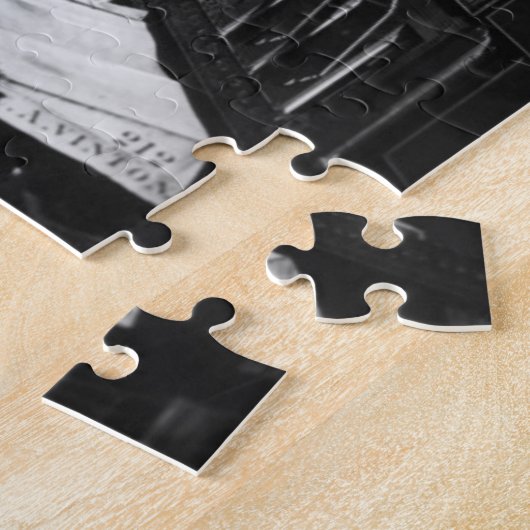 1859:  Verkeer en winkels in Washington Street Legpuzzel (Zijkant)