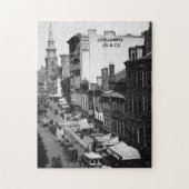 1859:  Verkeer en winkels in Washington Street Legpuzzel (Verticaal)