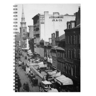 1859: Verkeer en winkels in Washington Street Notitieboek
