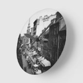 1859:  Verkeer en winkels in Washington Street Ronde Klok (Hoek)