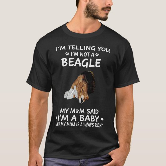 185 Ik zeg je dat ik geen beagle ben T-shirt (Voorkant)