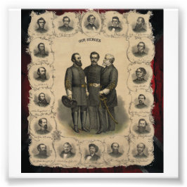 🎖️⚔️ 1860 Burgeroorlog Helden VS Zuiden Foto Afdruk