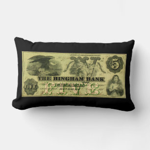 1860 Hingham Massachusetts 5 dollar biljet Kussen