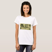 1860 Hingham Massachusetts 5 dollar biljet T-shirt (Voorkant volledig)