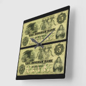 1860 Hingham Massachusetts 5 dollar biljet Vierkante Klok (Hoek)