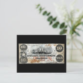 1860 South Carolina Ten Dollar Note Briefkaart (Staand voorkant)