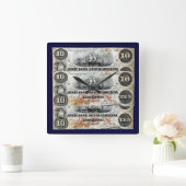 1860 South Carolina ten Dollar Note Vierkante Klok (Huis)