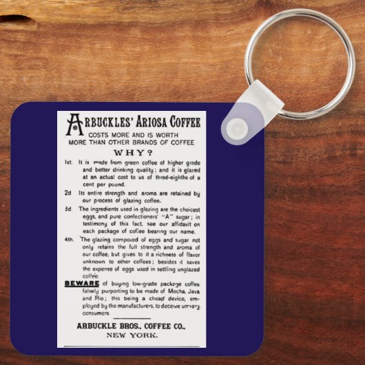 1860's Arbuckles' koffie Sleutelhanger (Achterkant)
