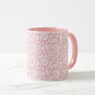 1860s Bloemen, Roze Koffie Mok