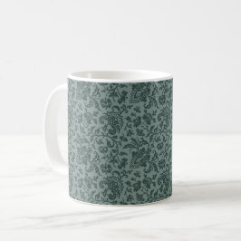 1860s Floral, Pine Green Coffee Mok