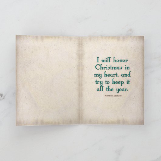 1860's Kerstmis Feestdagen Kaart (Binnen)