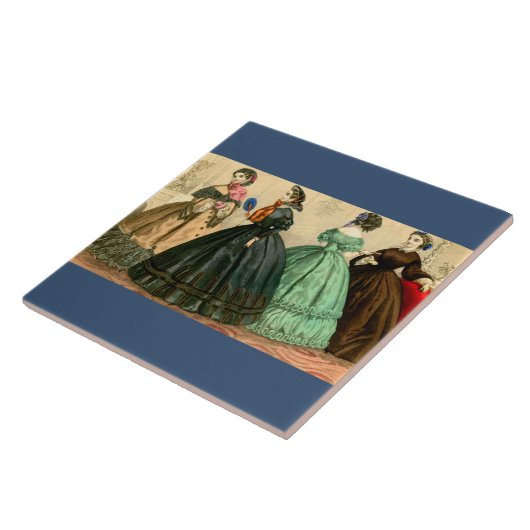 1861 Duits mode bord Tegeltje (Zijkant)