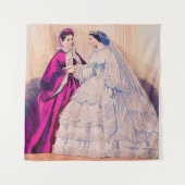 1861 Franse mode bord bruiloft Wandkleed (Voorkant)