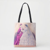1861 Franse modeplaat trouwjurk Tote Bag (Voorkant)