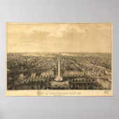 1862 Baltimore, MD Bird's Eye Uitzicht Panoramic M Poster (Voorkant)