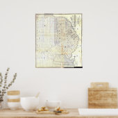 1862 Kaart van San Francisco Poster (Keuken)