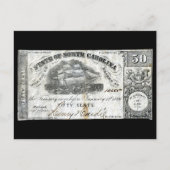 1862 North Carolina 50 Cent Note Briefkaart (Voorkant)