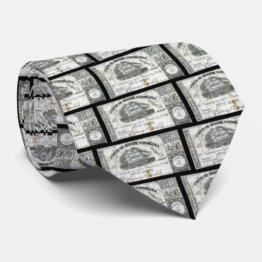 1862 North Carolina 50 Cent Note Stropdas (Opgerold)