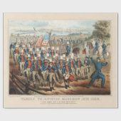  1862 Yankee-vrijwilligers die in Dixie marcheren Cadeaupapier (Vlak)