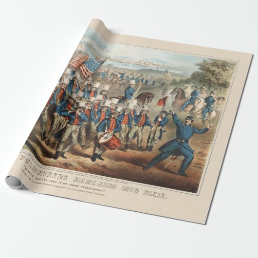  1862 Yankee-vrijwilligers die in Dixie marcheren Cadeaupapier (Uitgerold)