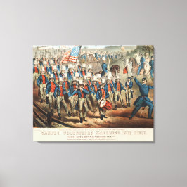 1862 Yankee-vrijwilligers die in Dixie marcheren Canvas Afdruk