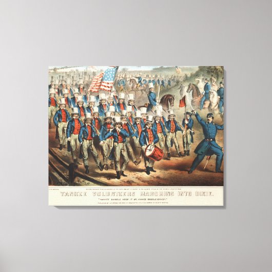  1862 Yankee-vrijwilligers die in Dixie marcheren Canvas Afdruk (Voorkant)