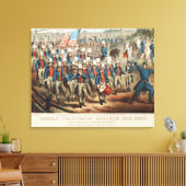  1862 Yankee-vrijwilligers die in Dixie marcheren Canvas Afdruk (Insitu (Woonkamer))