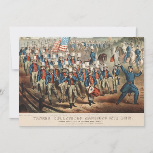  1862 Yankee-vrijwilligers die in Dixie marcheren Kaart (Voorkant)