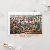  1862 Yankee-vrijwilligers die in Dixie marcheren Kaart (Voorkant / Achterkant in situ)