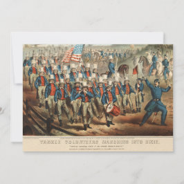 1862 Yankee-vrijwilligers die in Dixie marcheren Kaart