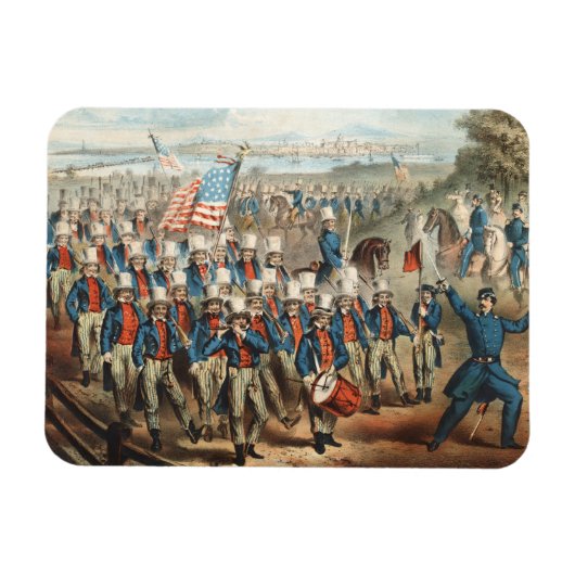  1862 Yankee-vrijwilligers die in Dixie marcheren Magneet (Horizontaal)