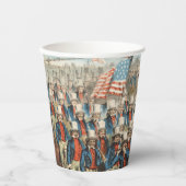 1862 Yankee-vrijwilligers die in Dixie marcheren Papieren Bekers (Voorkant)