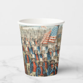  1862 Yankee-vrijwilligers die in Dixie marcheren Papieren Bekers