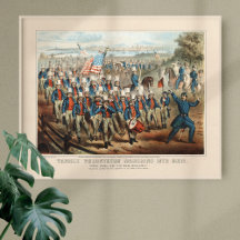  1862 Yankee-vrijwilligers die in Dixie marcheren