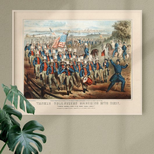  1862 Yankee-vrijwilligers die in Dixie marcheren Poster