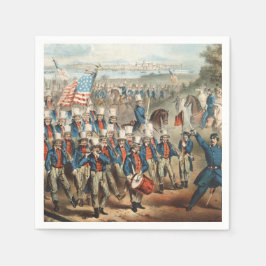 1862 Yankee-vrijwilligers die in Dixie marcheren Servet